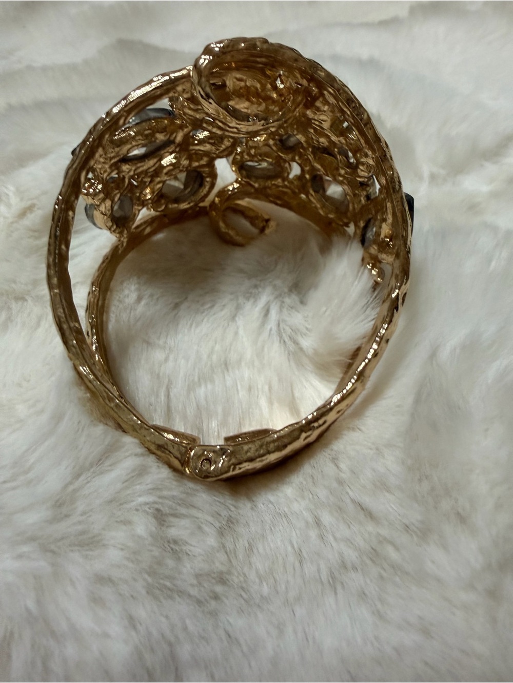 Gold-Tone Multicolor Crystal Statement Cuff Bracelet - Picture 5 of 5